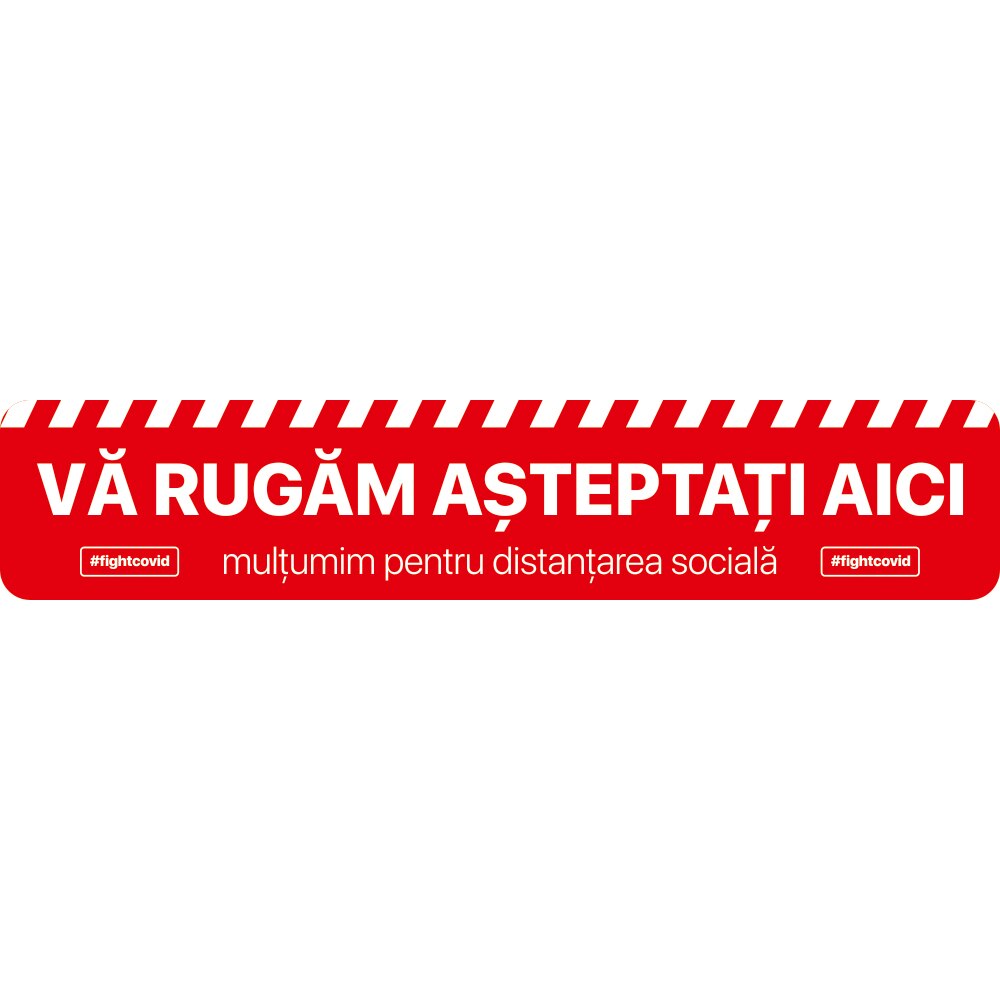 Autocolant distantare Covid-19, ADL2, linie, rosu, 50 x 10 cm