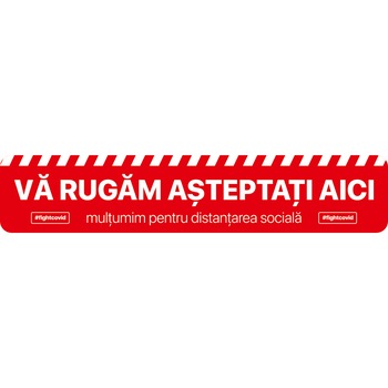 Autocolant distantare Covid-19, ADL2, linie, rosu, 50 x 10 cm Autocolant distantare Covid-19, ADL2, linie, rosu, 50 x 10 cm