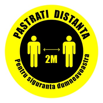 Stickere pentru Podea - Preventie Coronavirus - Pastrati Distanta - Diametru 22 cm - set 3 bucati Stickere pentru Podea - Preventie Coronavirus - Pastrati Distanta - Diametru 22 cm - set 3 bucati