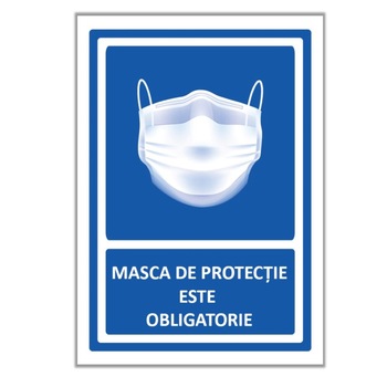 Set de 2 indicatoare A5 - Masca de protectie este obligatorie Set de 2 indicatoare A5 - Masca de protectie este obligatorie
