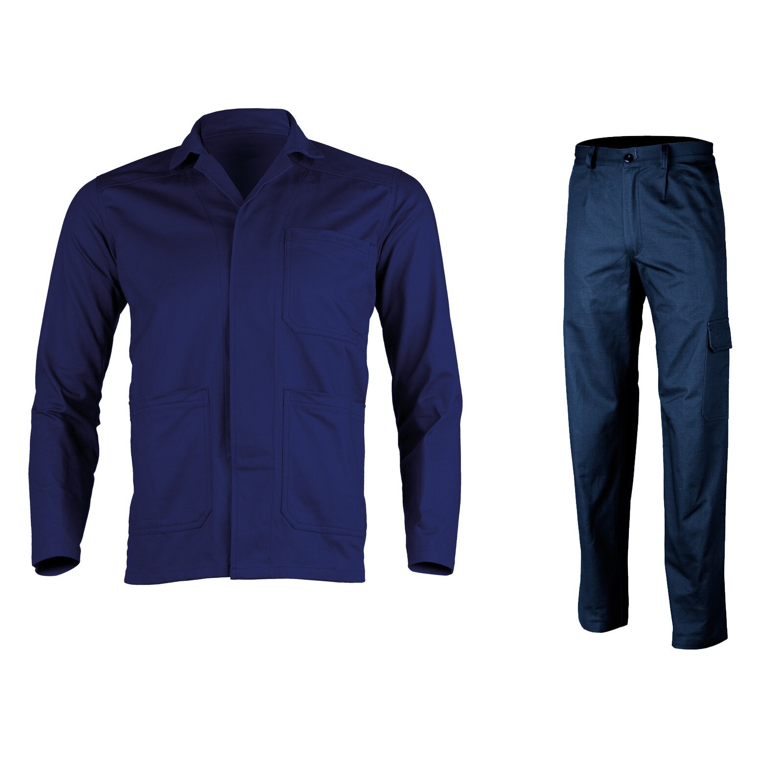 Costum salopeta cu jacheta si pantalon in talie, bleumarin, marimea M