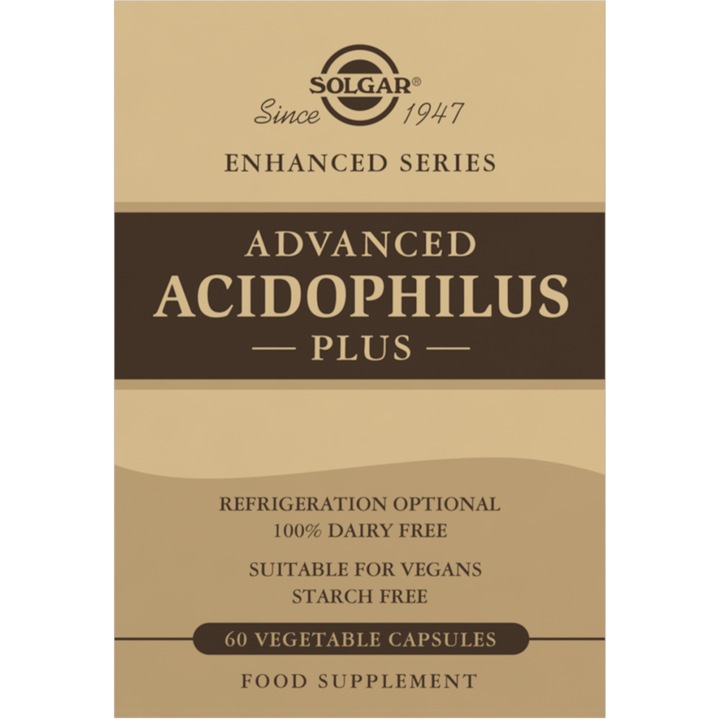 Supliment alimentar Advanced Acidophilus Solgar, 60 capsule