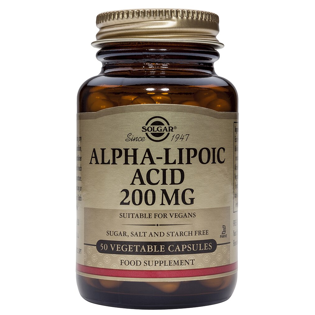 Supliment alimentar Acid Alfa-lipoic 200 mg Solgar, 50 capsule