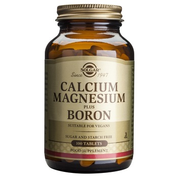 Supliment alimentar Calcium Magnesium plus Boron Solgar, 100 tablete Supliment alimentar Calcium Magnesium plus Boron Solgar, 100 tablete