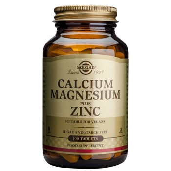 Supliment alimentar Calcium Magnesium plus Zinc Solgar, 100 tablete Supliment alimentar Calcium Magnesium plus Zinc Solgar, 100 tablete