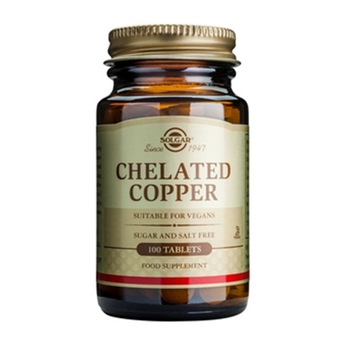 Supliment alimentar Cupru chelat 2.5 mg Solgar, 100 comprimate Supliment alimentar Cupru chelat 2.5 mg Solgar, 100 comprimate