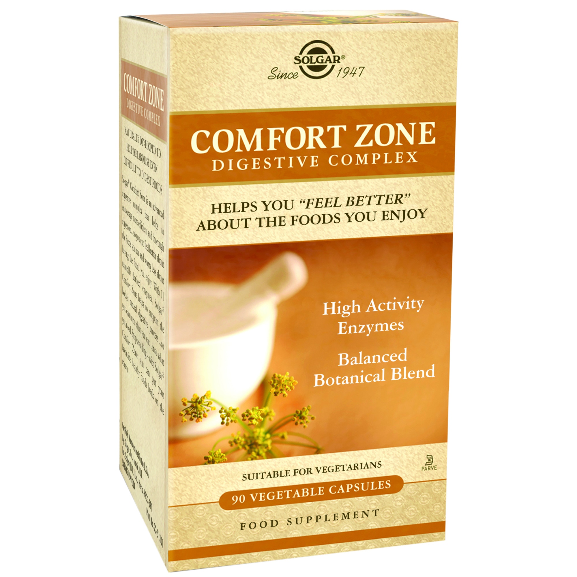Supliment alimentar Complex digestiv Comfort Zone Solgar, 90 capsule