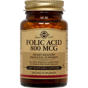 Supliment alimentar Folic Acid 800μg Solgar, 100 capsule Supliment alimentar Folic Acid 800μg Solgar, 100 capsule