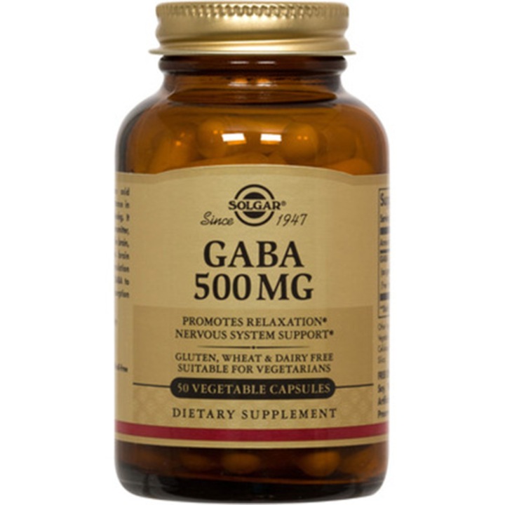 Supliment alimentar Gaba 500mg Solgar, 50 capsule