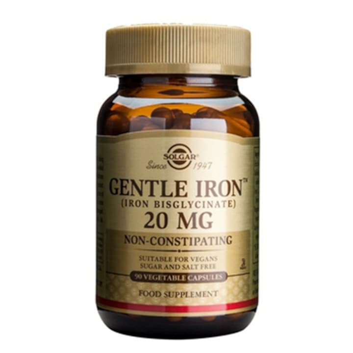 Хранителна добавка Solgar Gentle Iron, Съдържаща желязо, 20 мг, 90 капсули