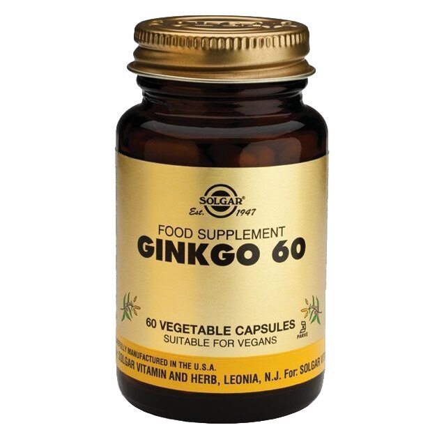Supliment alimentar Ginkgo Biloba 60 Solgar, 60 capsule