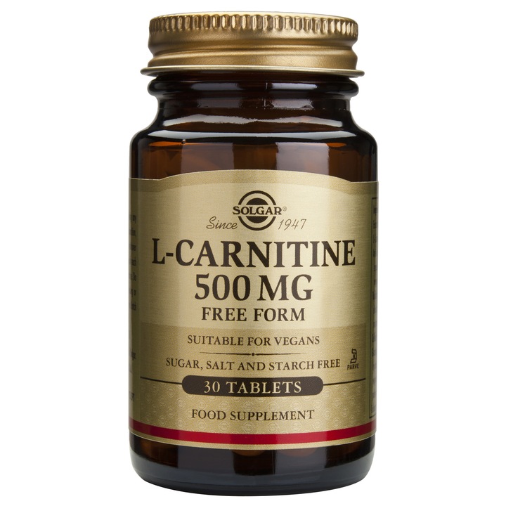 Supliment alimentar L-Carnitina 500mg Solgar, 30 capsule