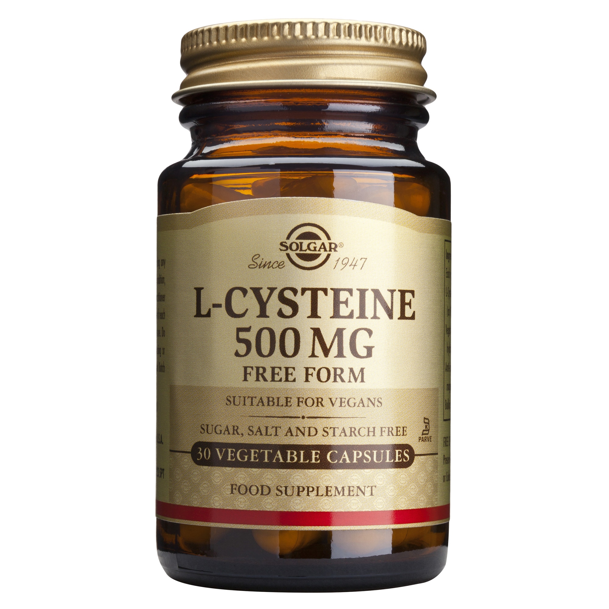 Supliment alimentar L-Cisteina 500 mg Solgar, 30 capsule