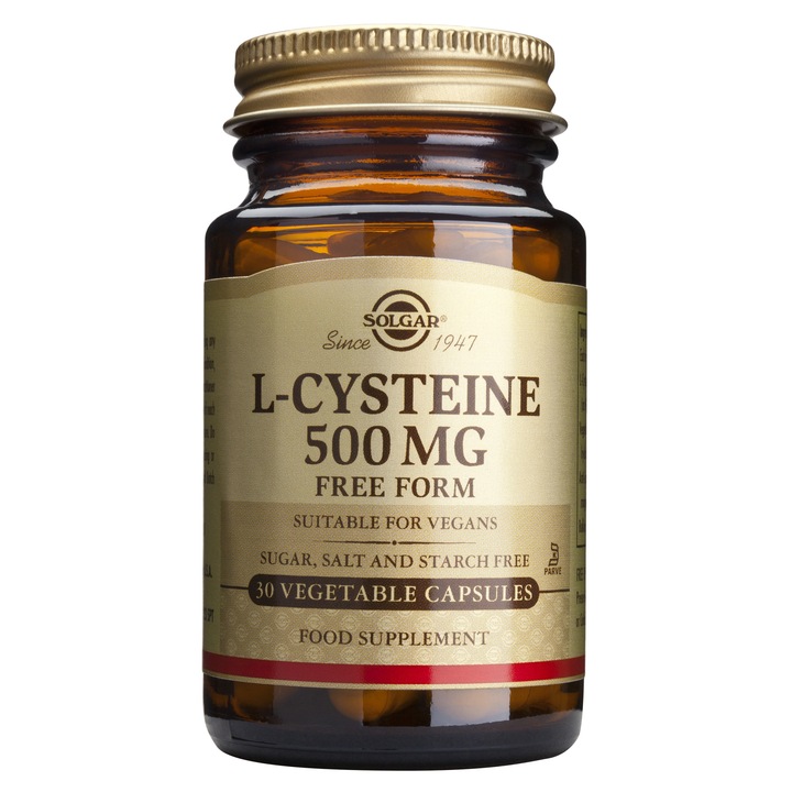 Хранителна добавка L-Cysteine 500 mg Solgar, 30 капсули