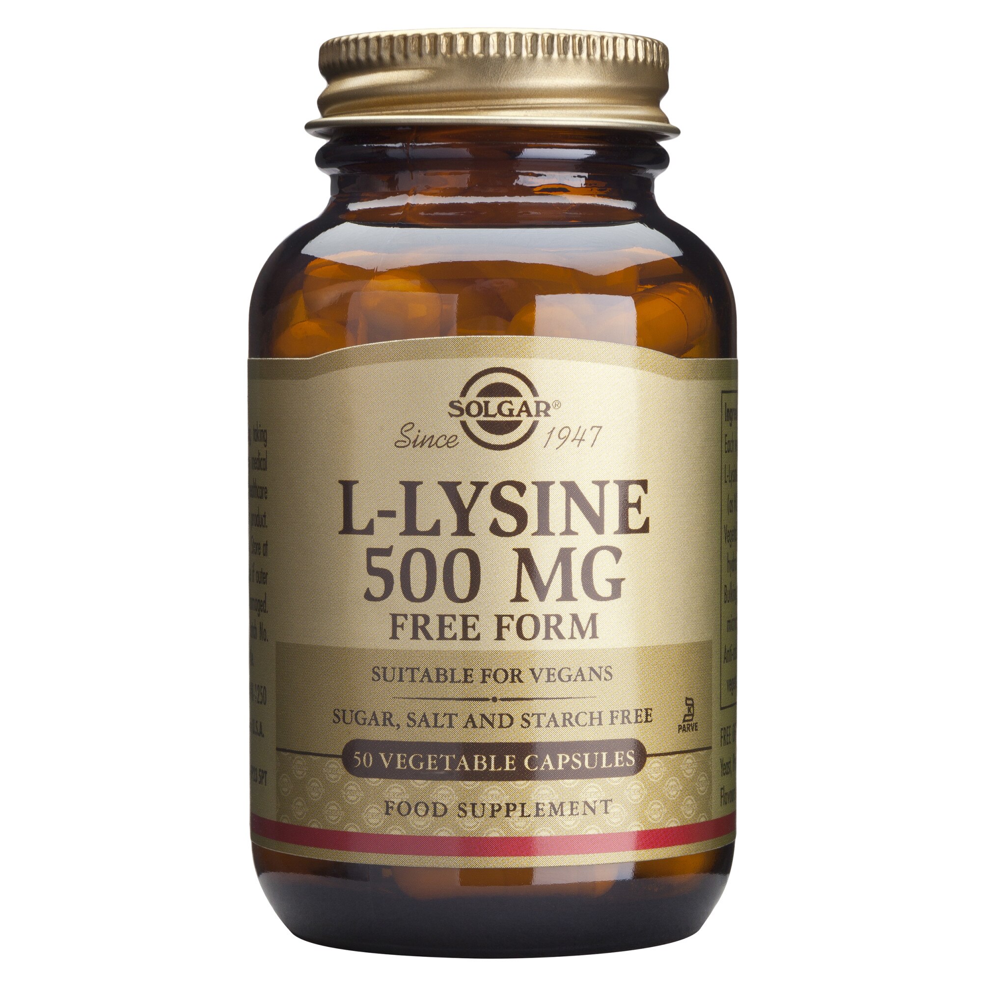 Supliment alimentar L-Lizina 500mg Solgar, 50 capsule