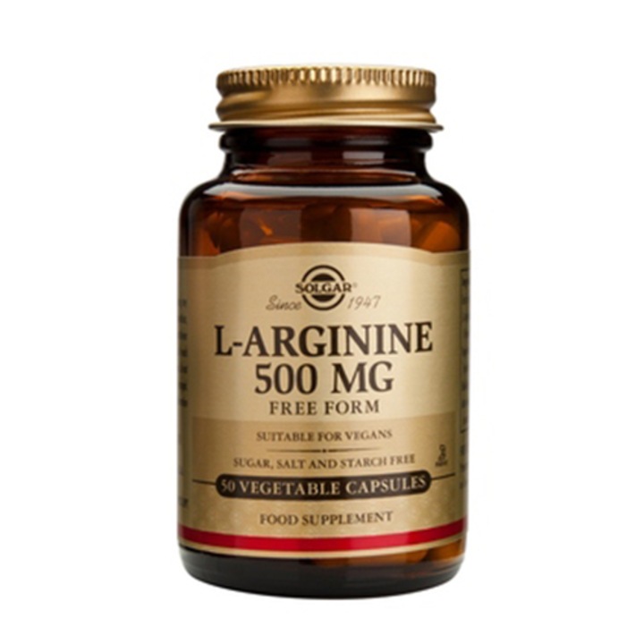Supliment alimentar L-Arginina 500 mg Solgar, 50 capsule