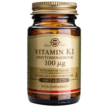 Supliment alimentar Vitamina K1 100mcg Solgar, 100 tablete Supliment alimentar Vitamina K1 100mcg Solgar, 100 tablete