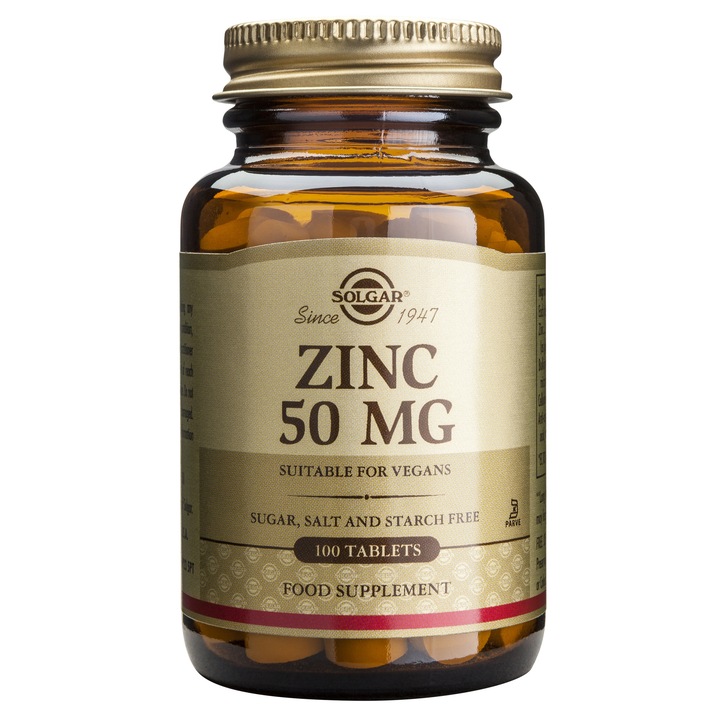 Supliment alimentar Zinc Gluconate 50mg Solgar, 100 tablete