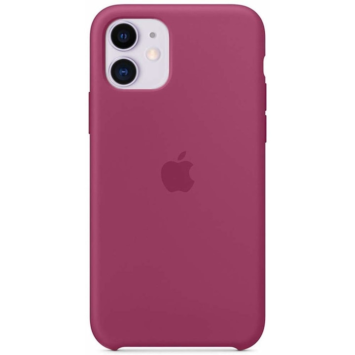 Husa de protectie Apple pentru iPhone 11, Silicon, Pomegranate