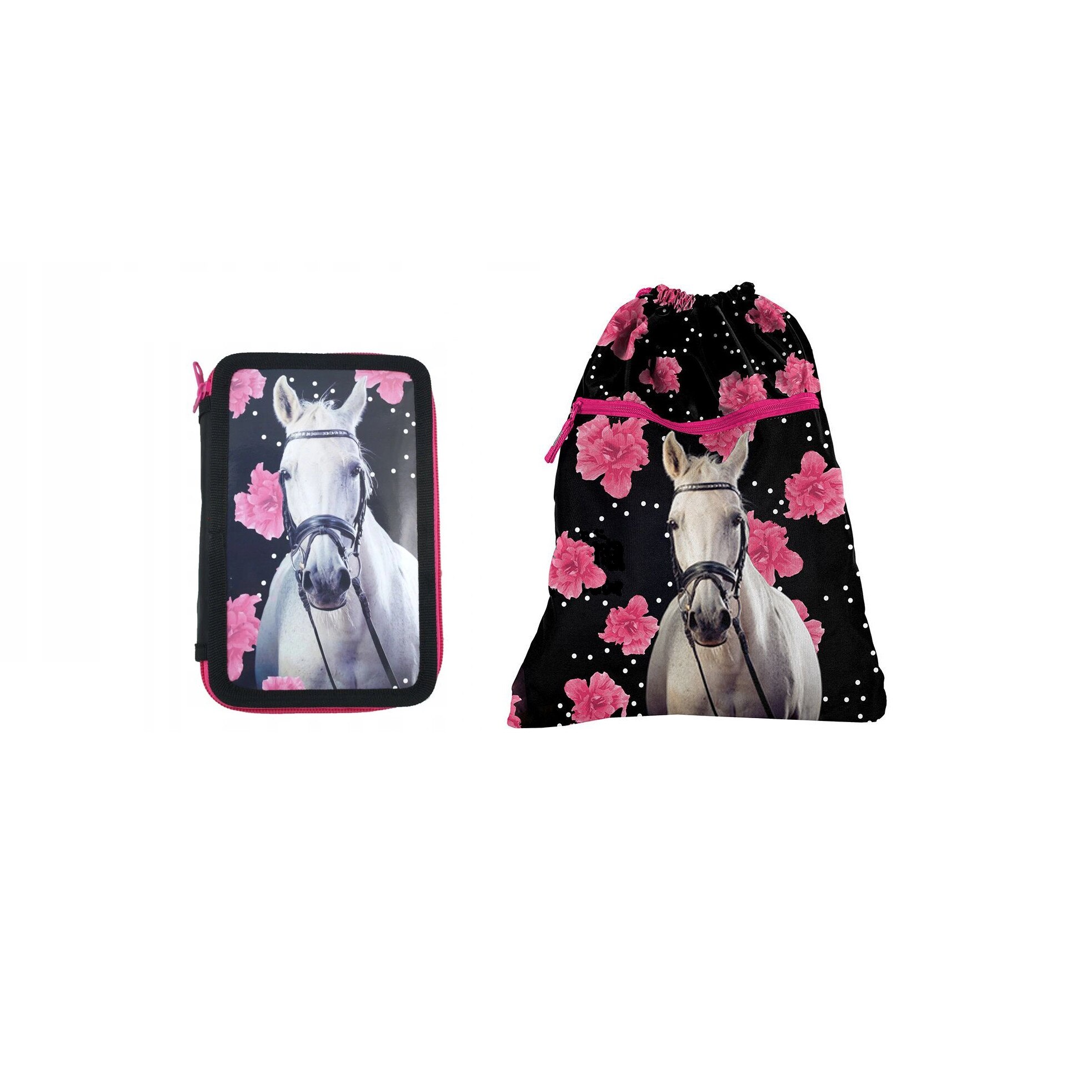 Set penar sac pentru pantofi, cal, multicolor