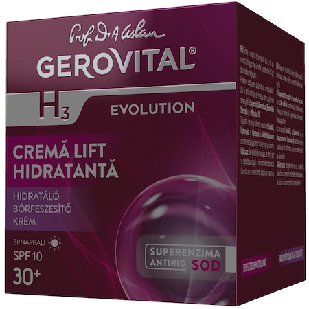 Crema lift hidratanta Gerovital H3 Evolution, de zi cu SPF10, 50 ml