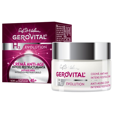 Crema anti-age Gerovital H3 Evolution, intens restructuranta 45+, 50 ml