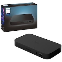 Sync Box Philips Hue HDMI, pentru sincronizare lumini, Wi-Fi, 4 porturi, receptor IR, Up to 4K 60Hz HDR10+ & Dolby Vision, Asistenti vocali Amazon Alexa si Google Assistant