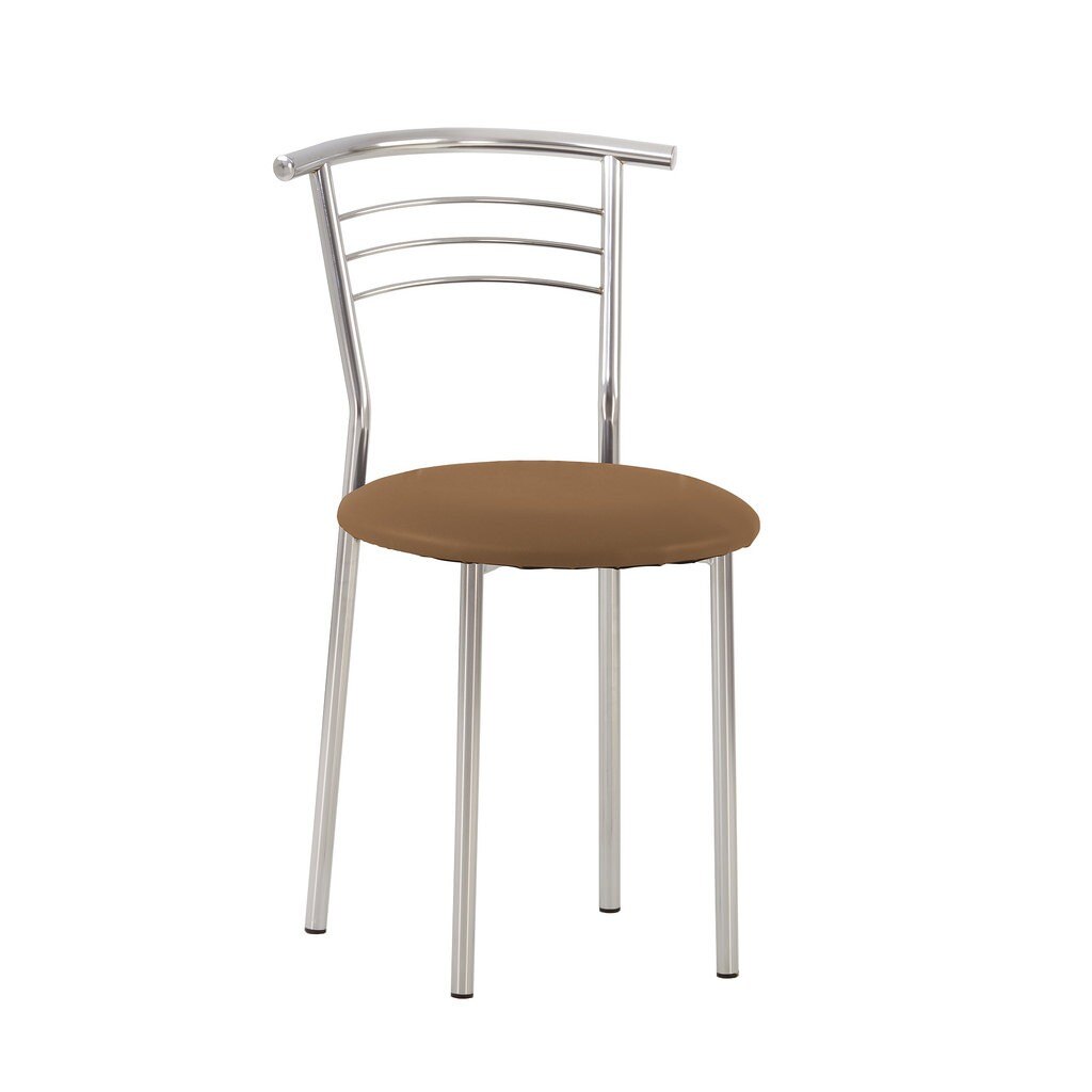 Scaun bucatarie MARCO, Piele ecologica, Maro