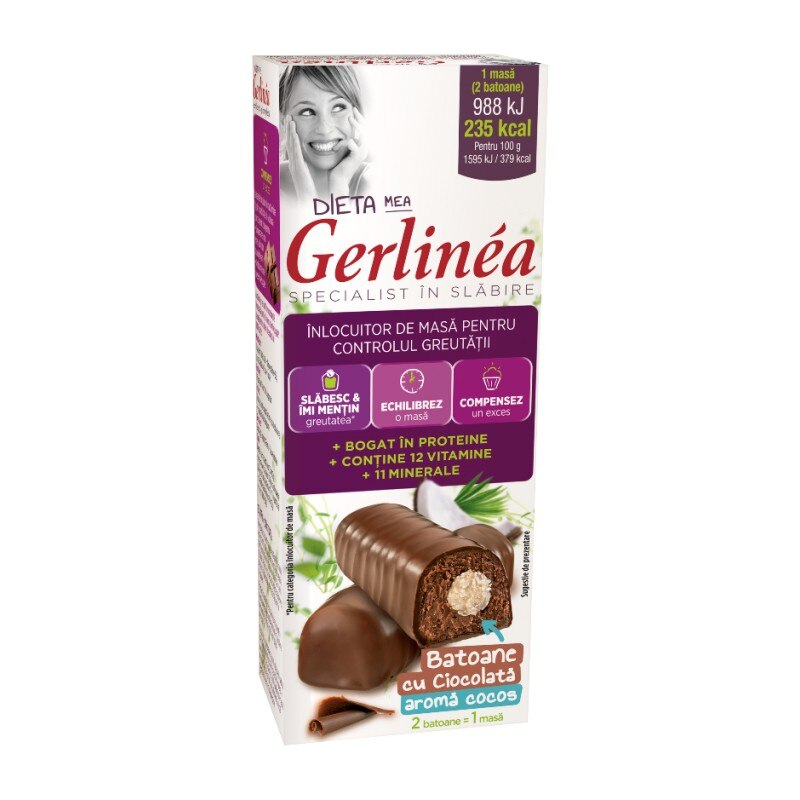 Gerlinea Batoane Ciocolata Inima De Cocos, 62g