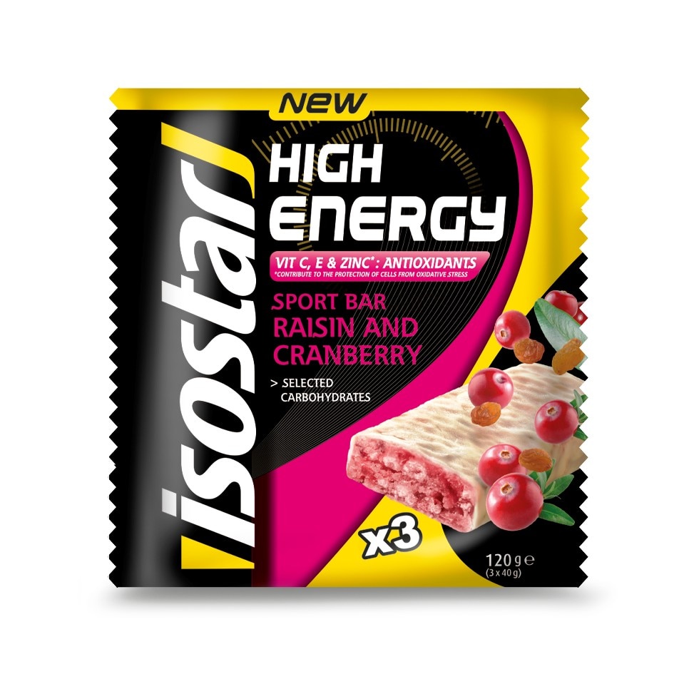 Isostar High Energy Bar Merisoare, 3X40g