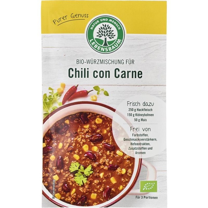 Condiment pentru Chili con Carne bio, 30g, Lebensbaum