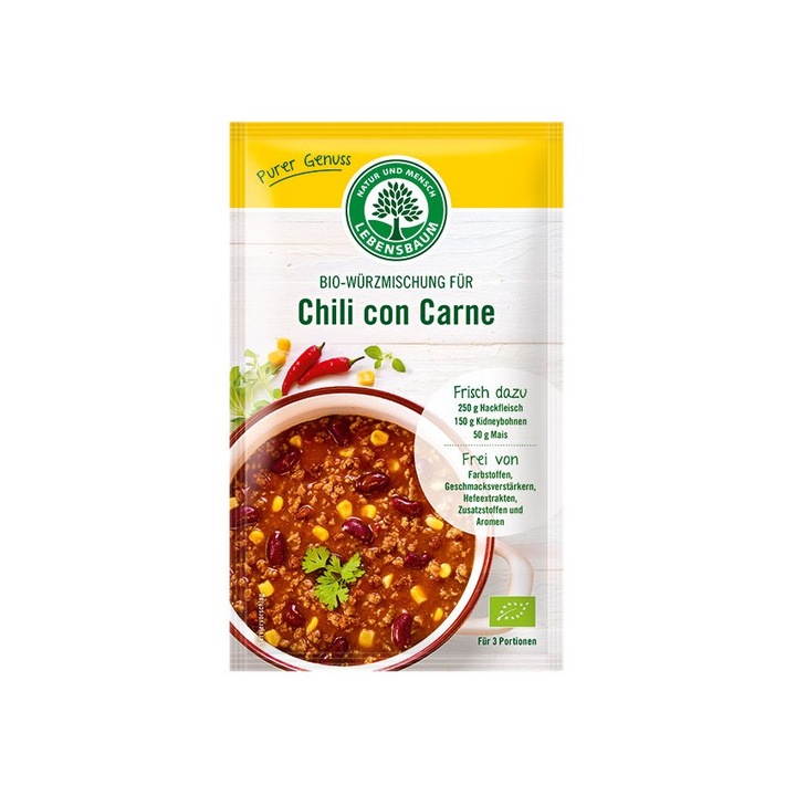 Amestec BIO de condimente pentru Chili con Carne Lebensbaum 30 g