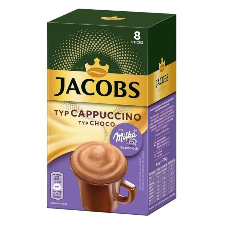 Jacobs Cappuccino Milka Kávé Italpor 8x18G