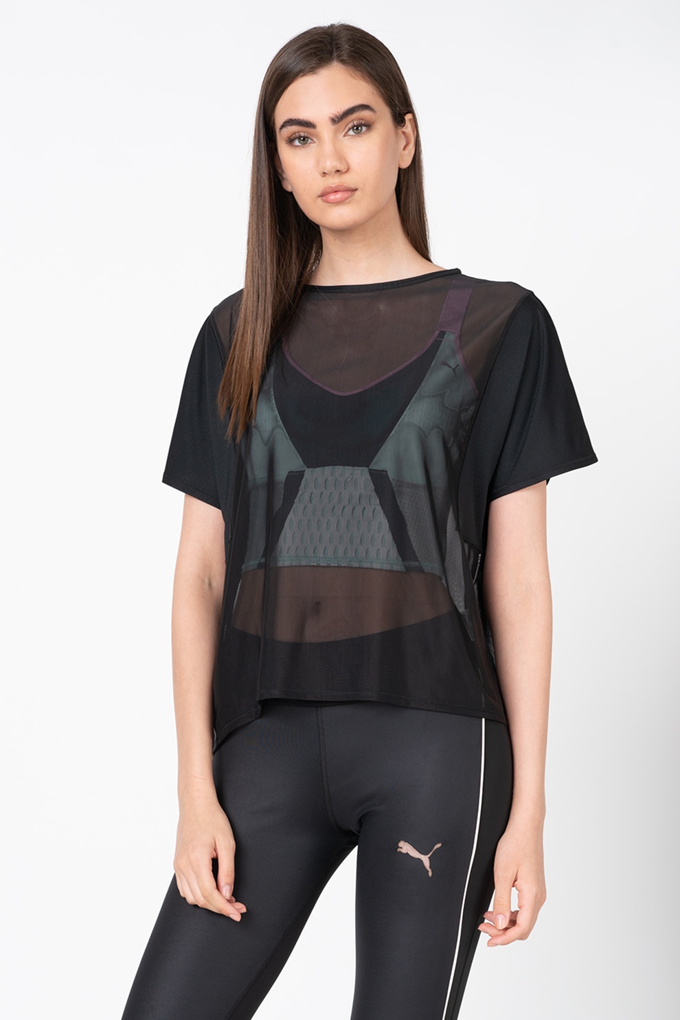 Puma, Tricou lejer din plasa Explosive, Negru, M