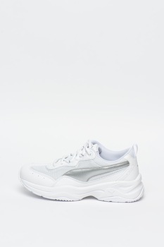 Puma, Pantofi sport de piele ecologica, cu garnitura metalizata Cilia Puma, Pantofi sport de piele ecologica, cu garnitura metalizata Cilia