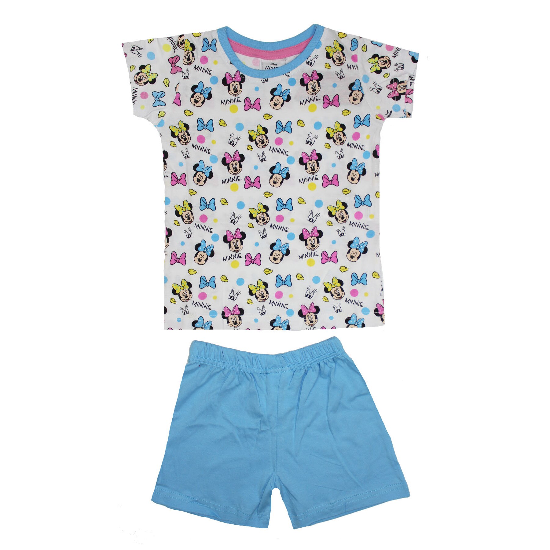 Pijama maneca scurta, multi Minnie, albastra