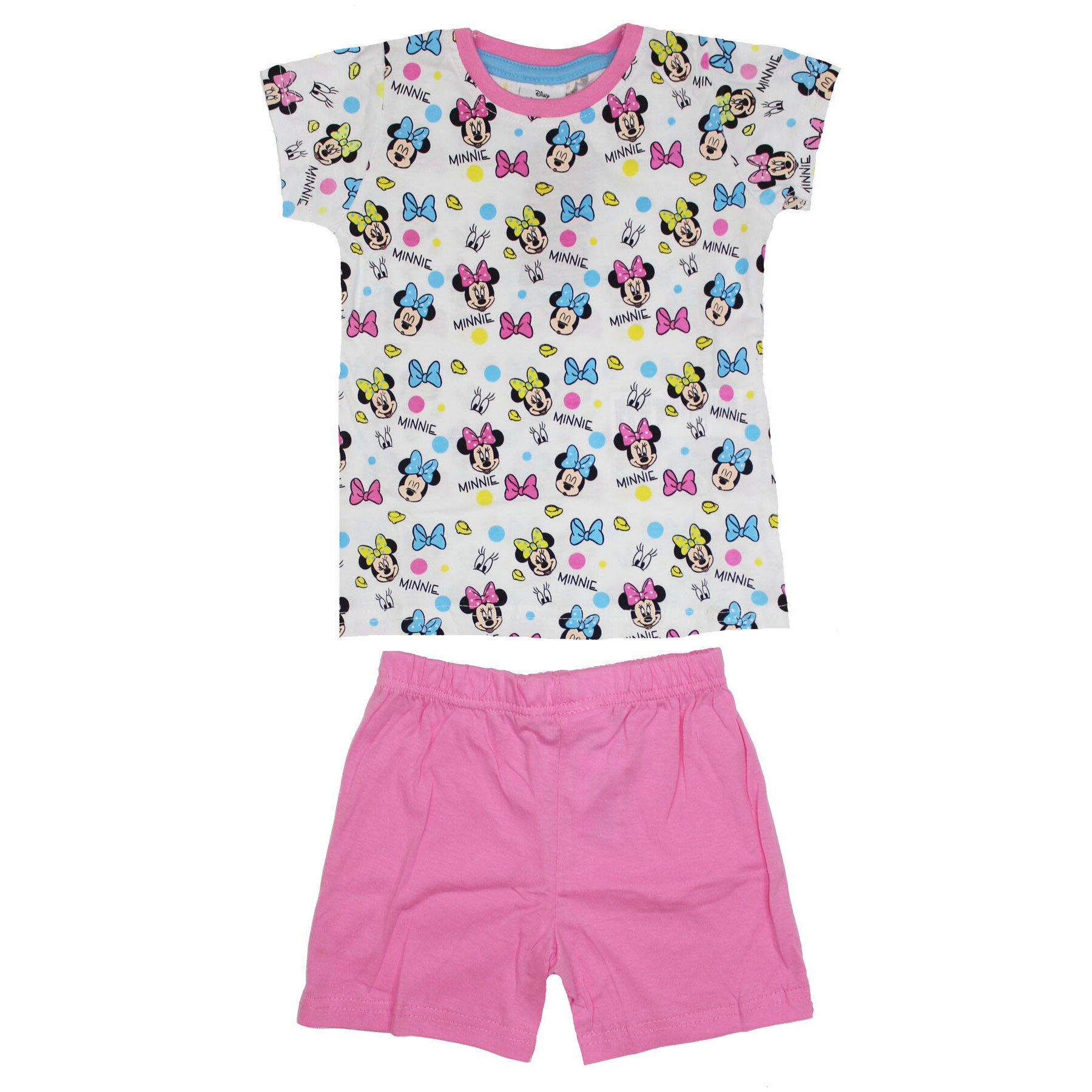 Pijama maneca scurta, multi Minnie, roz