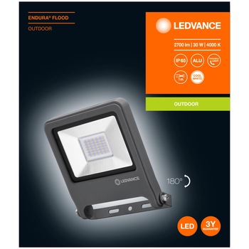 Proiector LED Ledvance Endura, 30W, 2700 lm, lumina neutra (4000K), IP65 Proiector LED Ledvance Endura, 30W, 2700 lm, lumina neutra (4000K), IP65