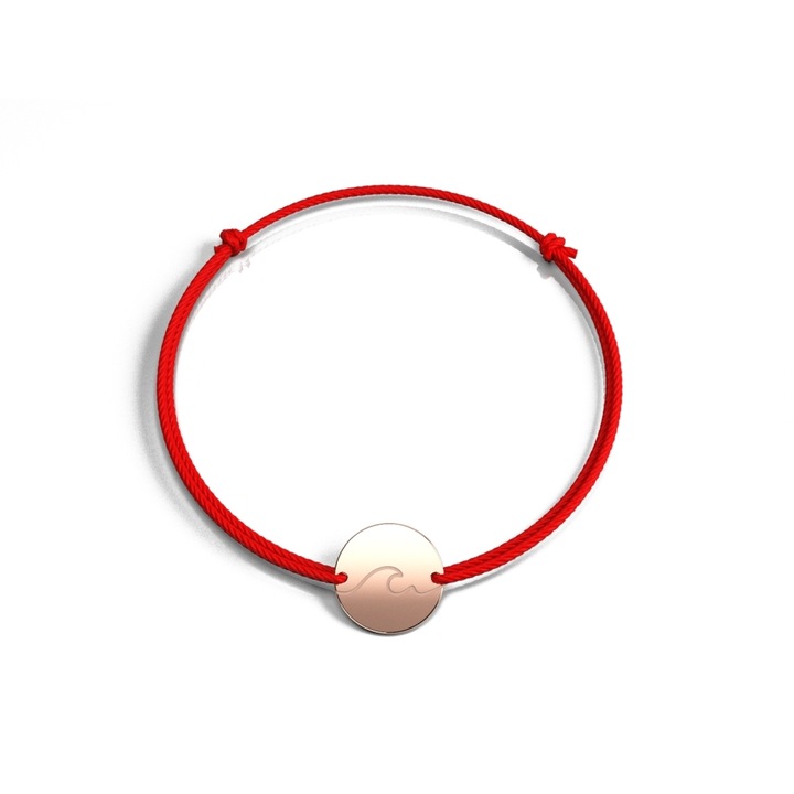 Bratara din aur roz 14K Golden Wave pe snur