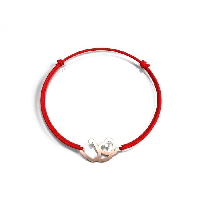 14K Rose Gold sztetoszkóp karkötő vezetéken