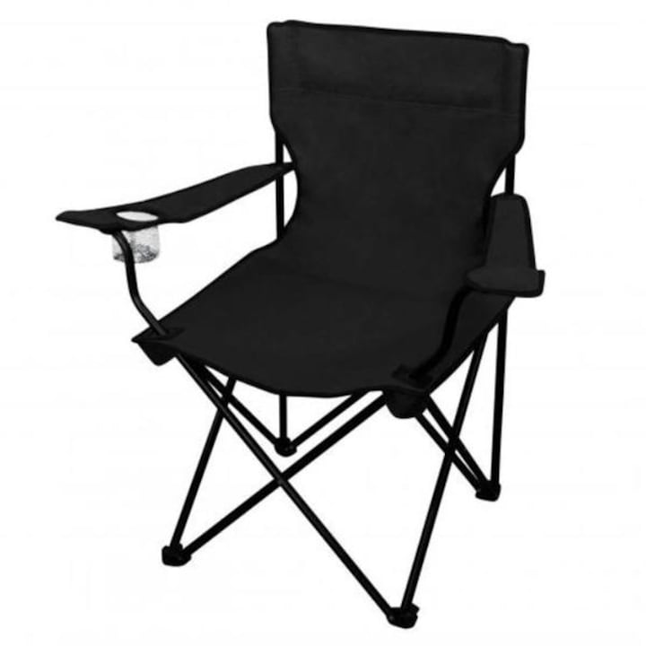 Összecsukható szék kemping, horgász, fekete, 52 x 52 x 80 cm