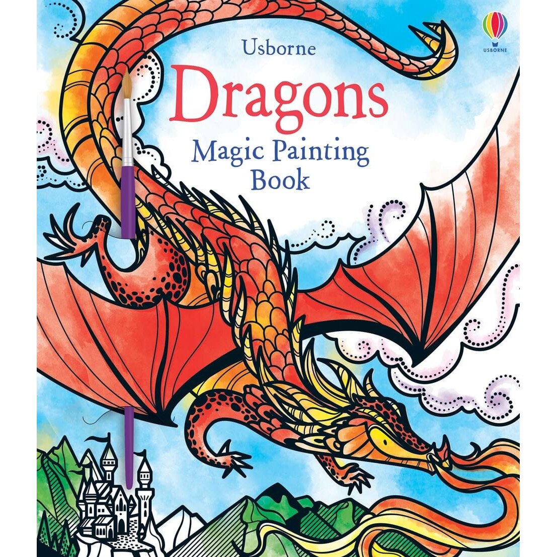 Carte magica de pictat doar cu apa, Magic Painting Dragons, Usborne 3+