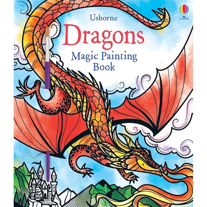 Магическа книга за рисуване само с вода, Magic Painting Dragons, Usborne 3+