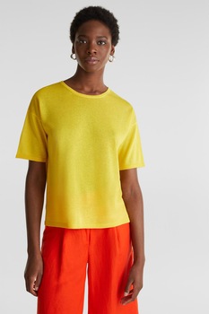 Esprit, Bluza cu maneci cazute, Galben sofran Esprit, Bluza cu maneci cazute, Galben sofran