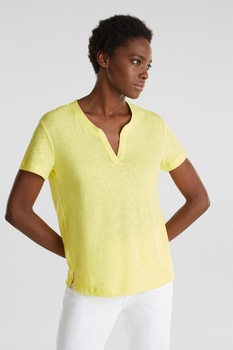 Esprit, Tricou din amestec de in, Galben, M Esprit, Tricou din amestec de in, Galben, M