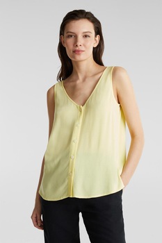 Esprit, Bluza fara maneci, cu decolteu in V, Galben Esprit, Bluza fara maneci, cu decolteu in V, Galben