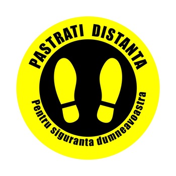 Stickere pentru Podea - Preventie Coronavirus - Pastrati Distanta - set 2 bucati Stickere pentru Podea - Preventie Coronavirus - Pastrati Distanta - set 2 bucati