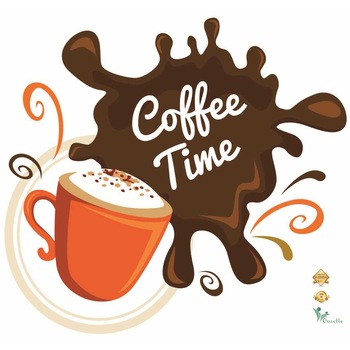Stickere decorative cafea - Coffee time - 60x55 cm Stickere decorative cafea - Coffee time - 60x55 cm