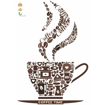 Sticker decorativ cafea - Ceasca de cafea - 25x25 cm Sticker decorativ cafea - Ceasca de cafea - 25x25 cm