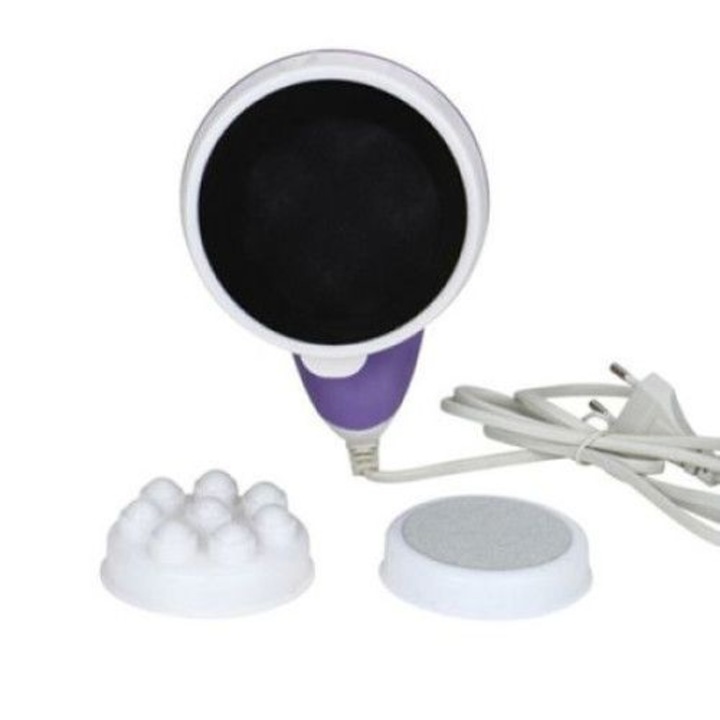 Aparat masaj, relaxare si tonifiere muschi, alb-albastru, 21cm, 220V, accesorii incluse, universal